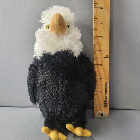 Aurora Bald Eagle Plush Stuffed Animal 8" Realistic Bird Soft Toy - Picture 11 of 14